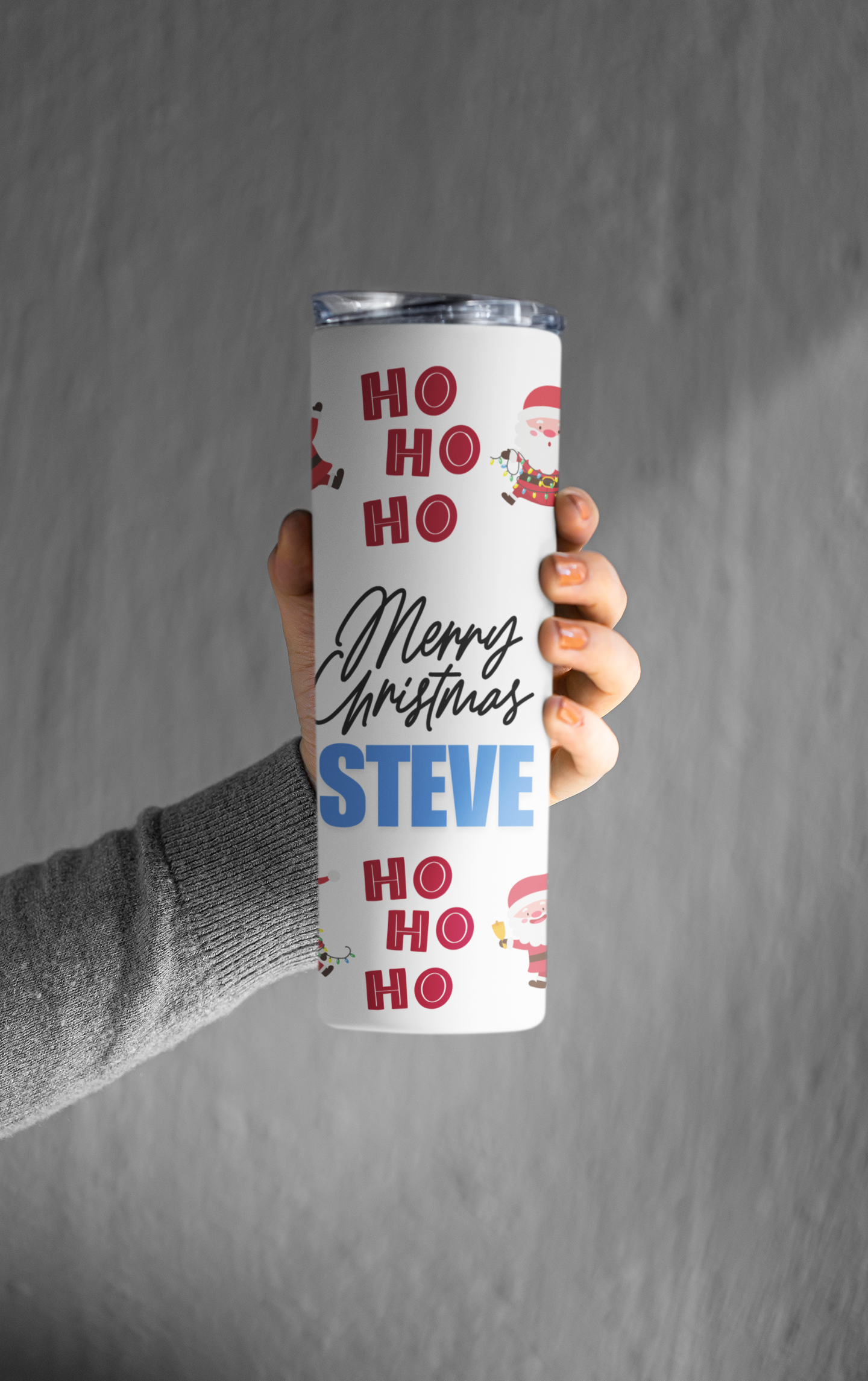 Christmas Tumbler - HO HO, Merry Christmas, 20 oz